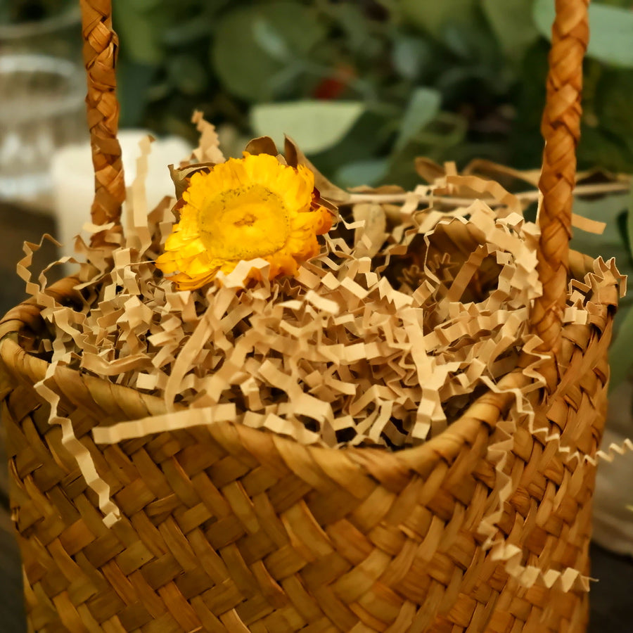 8oz | Crinkle Cut Natural Brown Paper Shred Basket Filler, Gift Bag Paper Shreds Filler - 3mm