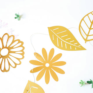 Create a Magical Atmosphere with the 7ft Gold Foiled Paper Assorted Flowers / Leaves Hanging Garland Banner