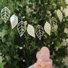 7 ft | Silver Foiled Paper Large Leaf Hanging Garland