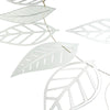 7 ft | Silver Foiled Paper Large Leaf Hanging Garland#whtbkgd
