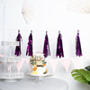 7.5ft Long Purple Hanging Foil Tassel Garland, Metallic Tinsel Fringe Banner Party Streamer Backdrop Decorations