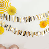 Gold & Silver Confetti-Like Paper Hanging Party Garland Streamer, Backdrop Decoration - 6.5ft