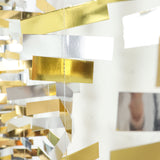 Gold & Silver Confetti-Like Paper Hanging Party Garland Streamer, Backdrop Decoration - 6.5ft#whtbkgd