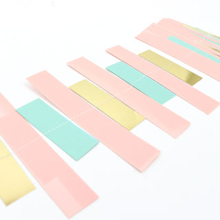 Add a Pop of Color with the Gold, Blush and Turquoise Confetti-Like Paper Party Garland Streamer