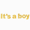 Gold Glittered It's a Boy Paper Hanging Gender Reveal Garland Banner, Baby Shower Banner#whtbkgd