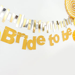 Add Glamour to Your Bridal Shower with the 3.5ft Gold Glittered Bride To Be Paper Hanging Bridal Shower Garland Banner