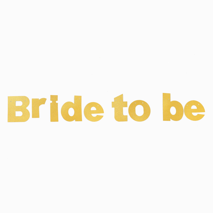 Gold Glittered Bride To Be Paper Hanging Bridal Shower Garland Banner, Bachelorette Party Banner#whtbkgd