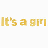 Gold Glittered It's a Girl Paper Hanging Gender Reveal Garland Banner, Baby Shower Banner#whtbkgd