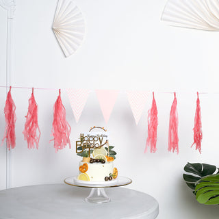 Add a Pop of Color with Pre-Tied Coral Tissue Paper Tassel Garland