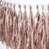 12 Pack | Pre-Tied Rose Gold Paper Fringe Tassels with Garland String, Hanging Streamer Banner#whtbkgd