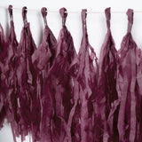 12 Pack | Pre-Tied Eggplant Tissue Paper Tassel Garland With String, Hanging Fringe Party Streamer Backdrop Decor#whtbkgd