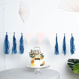 12 Pack | Pre-Tied Navy Blue Paper Fringe Tassels With Garland String Hanging Streamer Banner