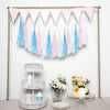 12 Pack | Pre-Tied Turquoise Tissue Paper Tassel Garland With String, Hanging Fringe Party Streamer Backdrop Decor