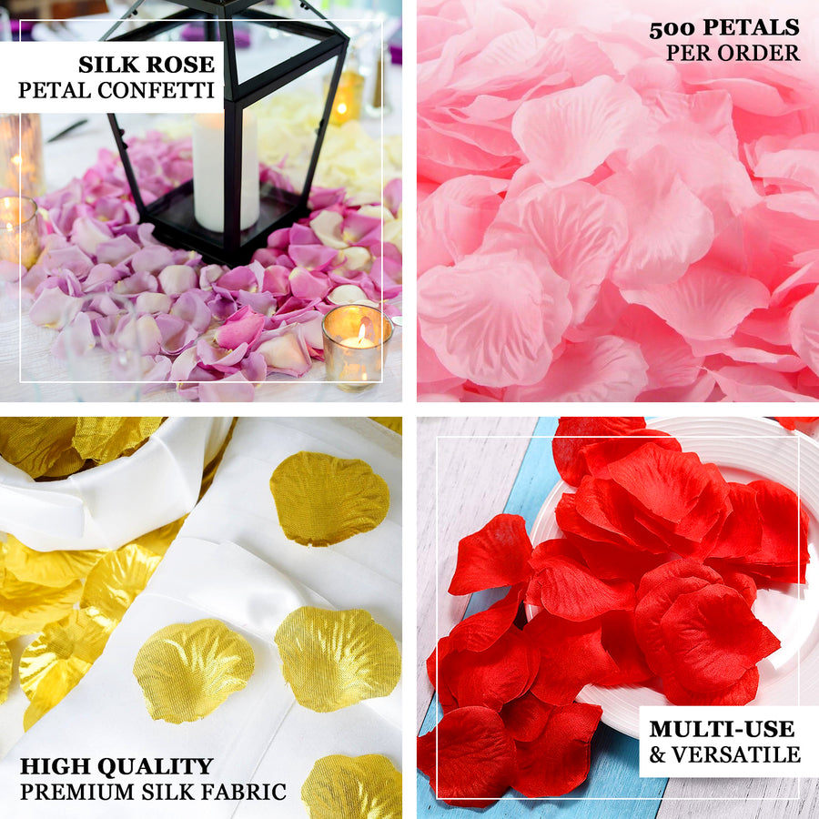 500 Pack Black Silk Rose Petals Table Confetti or Floor Scatters