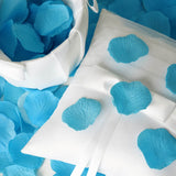500 Pack | Turquoise Silk Rose Petals Table Confetti or Floor Scatters