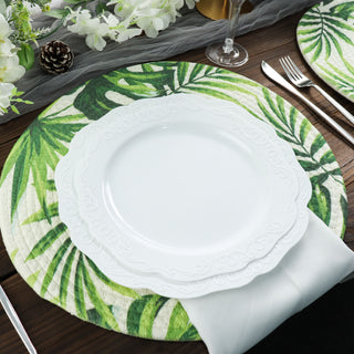 Create Stylish Tablescapes with our Trendy Cotton Tropical Leaf Design Placemats