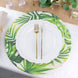 15inch Round Green Tropical Leaf Woven Cotton Table Placemats, Outdoor Braided Dining Placemats