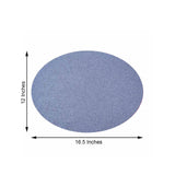 6 Pack | Dusty Blue Sparkle Placemats, Non Slip Decorative Oval Glitter Table Mat