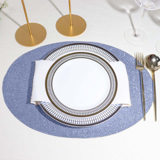 Add Sparkle to Your Table with Dusty Blue Sparkle Placemats