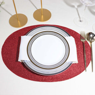 Add a Touch of Elegance with Burgundy Sparkle Placemats