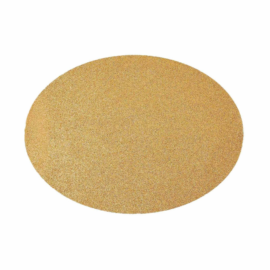 6 Pack | Champagne Sparkle Placemats, Non Slip Decorative Oval Glitter Table Mat#whtbkgd
