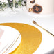 6 Pack | Gold Sparkle Placemats, Non Slip Decorative Oval Glitter Table Mat
