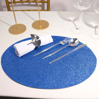 Dazzle Your Guests with Royal Blue Oval Sparkle Placemats