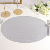 6 Pack | Silver Sparkle Placemats, Non Slip Decorative Oval Glitter Table Mat