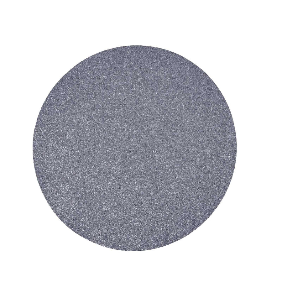 6 Pack | Charcoal Gray Sparkle Placemats, Non Slip Decorative Round Glitter Table Mat#whtbkgd