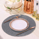 6 Pack | Charcoal Gray Sparkle Placemats, Non Slip Decorative Round Glitter Table Mat