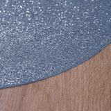 6 Pack | Dusty Blue Sparkle Placemats, Non Slip Decorative Round Glitter Table Mat