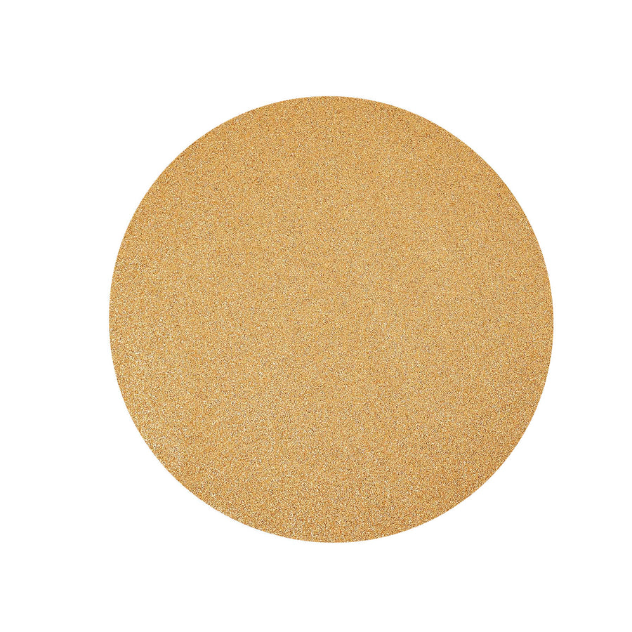 6 Pack | Champagne Sparkle Placemats, Non Slip Decorative Round Glitter Table Mat#whtbkgd