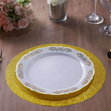 6 Pack | Gold Sparkle Placemats, Non Slip Decorative Round Glitter Table Mat