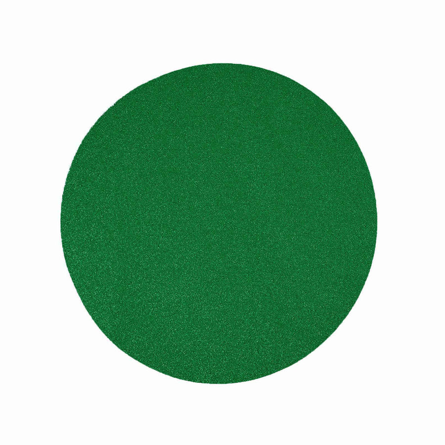 6 Pack | Green Round Sparkle Placemats, Non Slip Glitter Decorative Table Mats#whtbkgd