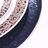 6 Pack | Navy Blue Sparkle Placemats, Non Slip Decorative Round Glitter Table Mat