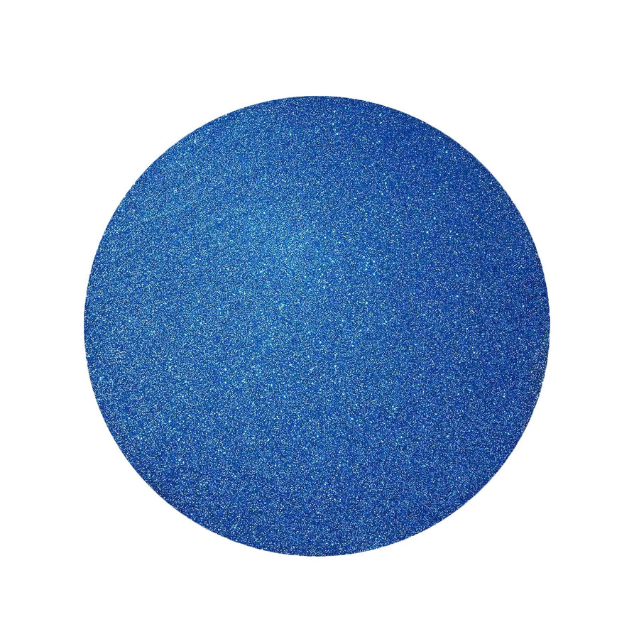 6 Pack | Royal Blue Sparkle Placemats, Non Slip Decorative Round Glitter Table Mat#whtbkgd