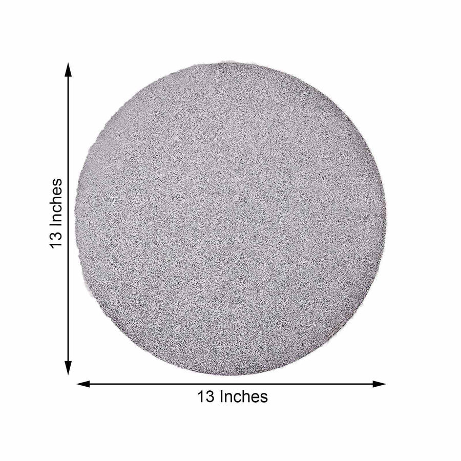 6 Pack | Silver Sparkle Placemats, Non Slip Decorative Round Glitter Table Mat