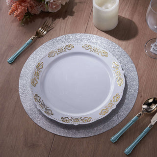 Elevate Your Table Decor with Silver Sparkle Placemats