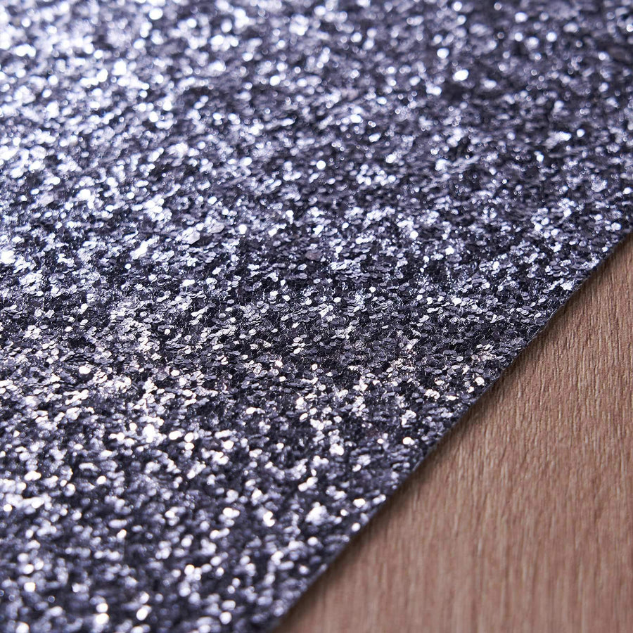 6 Pack | Charcoal Gray Sparkle Placemats, Non Slip Decorative Rectangle Glitter Table Mat