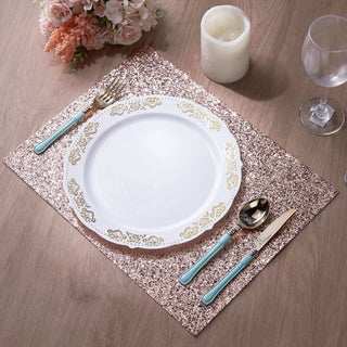 Enhance Your Table Decor with Non-Slip Rose Gold Rectangle Table Mats