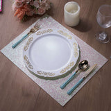 6 Pack | Iridescent Sparkle Placemats, Non Slip Decorative Rectangle Glitter Table Mat