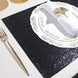 6 Pack | Black Sparkle Placemats, Non Slip Decorative Rectangle Glitter Table Mat