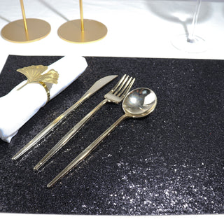 Elevate Your Event Decor with Black Sparkle Placemats