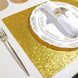 6 Pack | Gold Sparkle Placemats, Non Slip Decorative Rectangle Glitter Table Mat