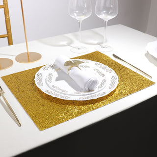 Create an Opulent Tablescape with Gold Sparkle Placemats