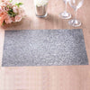 6 Pack | Silver Sparkle Placemats, Non Slip Decorative Rectangle Glitter Table Mat
