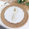 15inch Round Natural Rustic Burlap Jute Placemats Braided Edges, Farmhouse Placemats with Trim