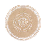 4 Pack | Natural 15inch Jute & White Braided Placemats, Rustic Round Woven Burlap Table Mats#whtbkgd