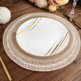 4 Pack | Natural 15inch Jute & White Braided Placemats, Rustic Round Woven Burlap Table Mats