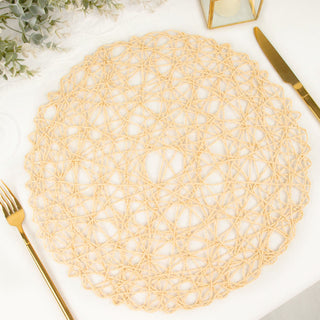 Elevate Your Tablescapes with Beige Woven Fiber Placemats